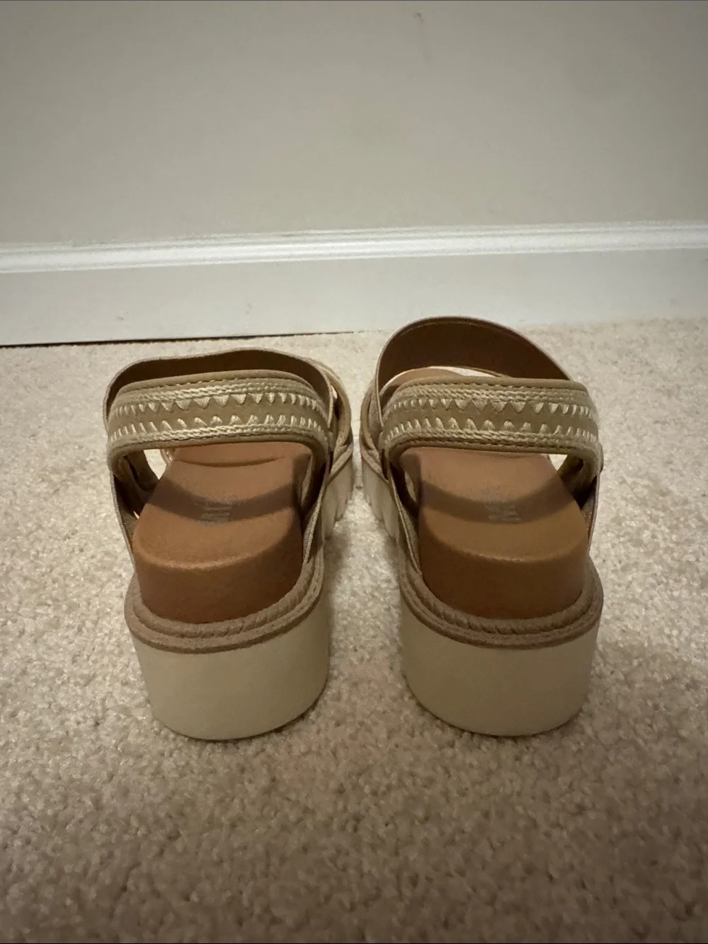 MIA Kids Tan Platform Sandals with Velcro Straps